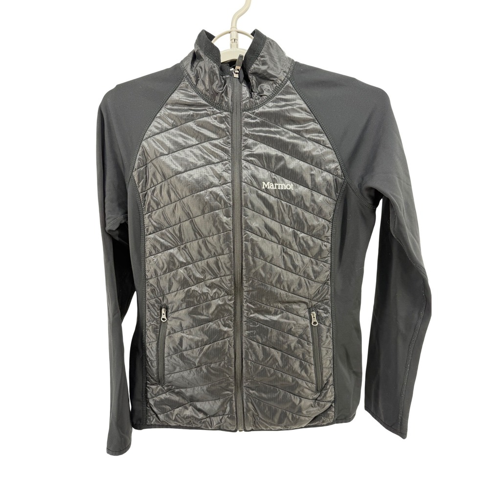 Marmot Womens Black Hybrid Quilted Insulated Full Zip Jacket Medium RN79448